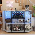 thumbnail image 1 of VICTONE Wine Bar Cabinet with LED Lights and Power Outlets, Freestanding Coffee Liquor Bar Cabinet with Glass Holder, Wine Rack Table for Home Kitchen Dining Room (White), 1 of 7