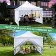 thumbnail image 6 of Hoteel 10x10 Pop up Canopy Tent Commercial Instant Canopy with 4 Sidewalls & Sandbags, UPF 50+ All Season Portable Tent for Parties Beach Camping Party Event Shelter Sun Shade, White, 6 of 8