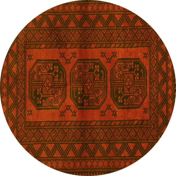 Ahgly Company Machine Washable Indoor Round Southwestern Yellow Country Area Rugs, 8' Round