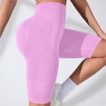 thumbnail image 3 of Women's Seamless High Waisted Yoga Biker Shorts, Butt Lifting Compression Athletic Shorts, Solid Color Workout Shorts for Gym, Running & Casual Wear(Purple Pink,L), 3 of 6