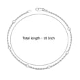 thumbnail image 3 of LeCalla 925 Sterling Silver Venetian Rope Chain Anklets for Female, Basic Link Chain Ball Beaded Anklets, Summer Beach Jewelry 10" Inch, 3 of 5