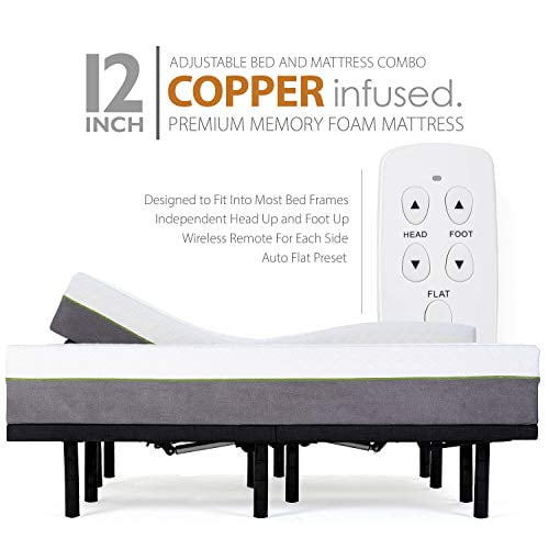 Adjustable Bed Frame And 12 Inch Split California King Copper Infused Cool Memory Foam Mattress Medium Firm Feel Certipur Us Certified Com Cool Memory Foam Mattress Medium Firm, Best Adjustable Bed Frame And Mattress Combo