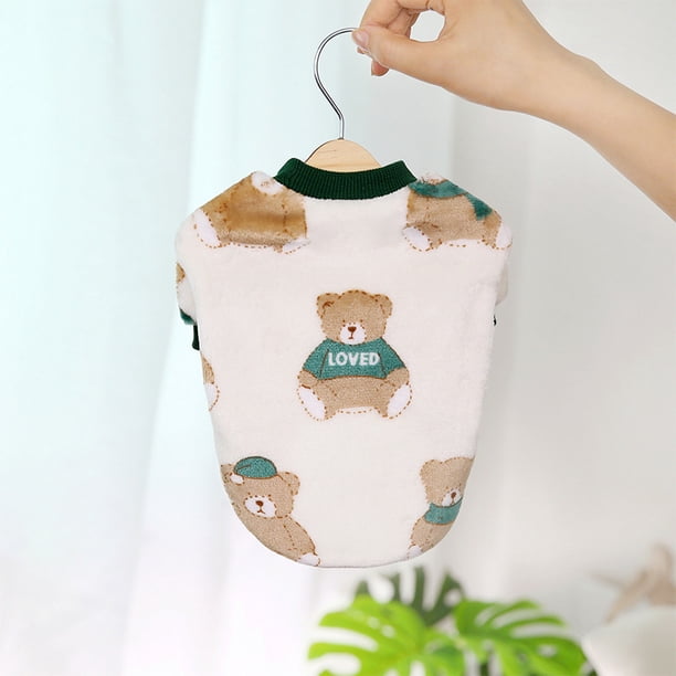 Ropa para perros de dos patas de lana para otoño e invierno, ropa para perros con estampado casual lindo y multicolor para cachorros