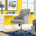 thumbnail image 4 of Serta Leighton Home Office Desk Chair Chrome Nailheads Twill Fabric Medium Gray, 4 of 11
