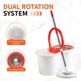 thumbnail image 2 of Spin Mop and Bucket with Wringer Set, 360°Spinning Mop Bucket System with 6 Microfiber Mop Floor Scrub Brush and 61" Stainless Steel Adjustable Handle for Floor Cleaning, 2 of 6