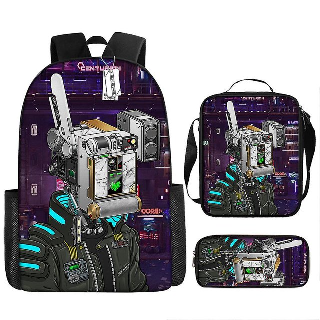 Skibidi Toilet Backpack Set de tres piezas (mochila + bolsa de comida + estuche para bolígrafos)