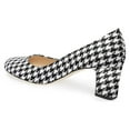 thumbnail image 3 of XYD Women Chunky Block Heels Round Toe Shoes Comfortable Party Office Pumps Slip Ons Size 12.5 Houndstooth, 3 of 5