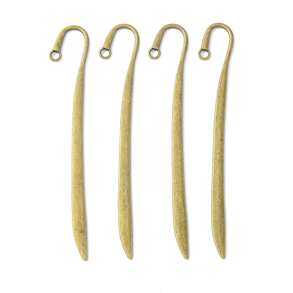 50 pc Tibetan style Bookmarks Cadmium Free Nickel Free Lead Free Feather Antique Bronze 118x20x2.5mm Hole: 4mm