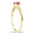 thumbnail image 3 of SZUL Women's Round Shaped Pink Topaz and Diamond Classic Band in 10K Yellow Gold, 3 of 5
