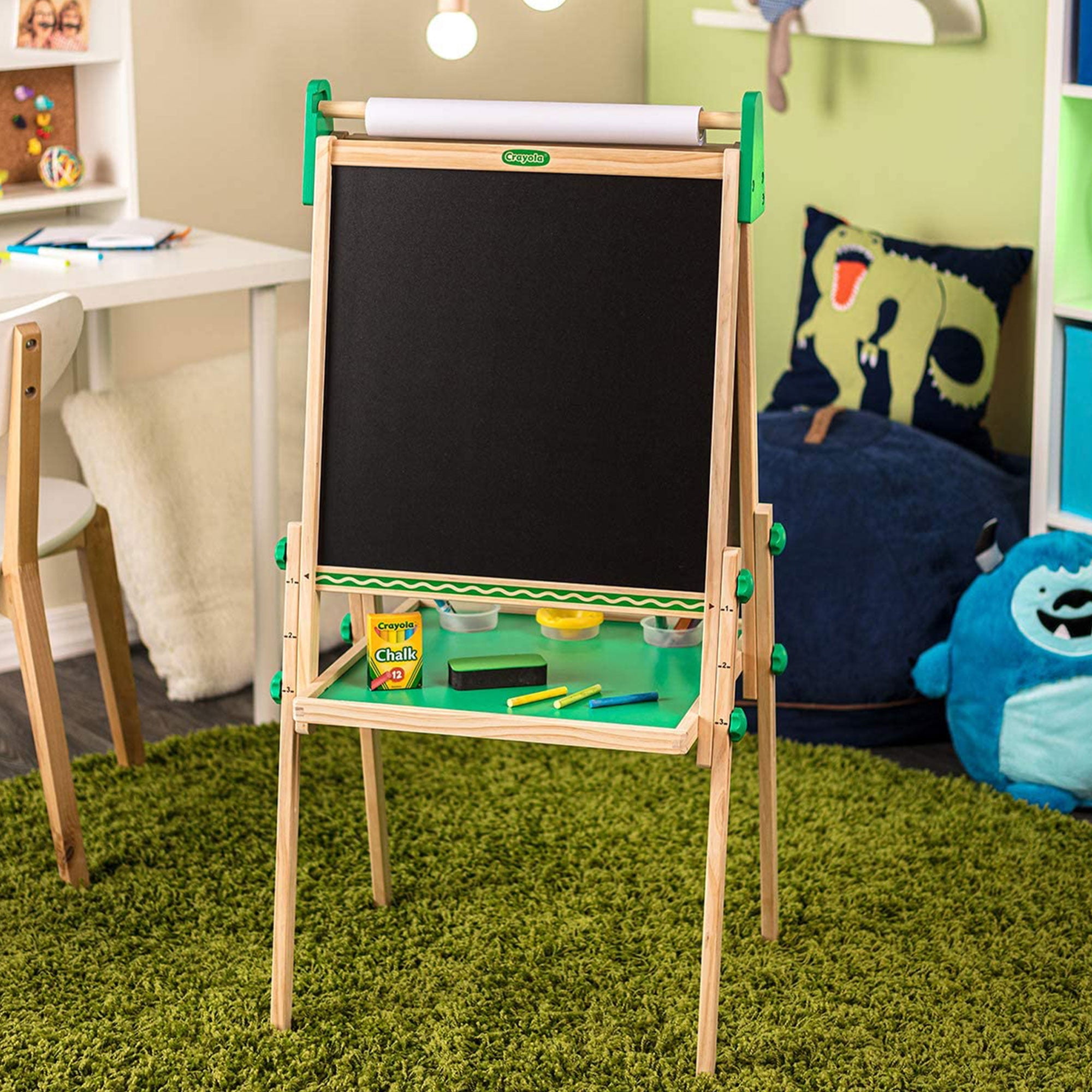 Crayola Kids Dual-Sided Wooden Art Easel with Chalkboard & Magnetic Dry- Erase - Walmart.com Crayola Kids Dual-Sided Wooden Art Easel with Chalkboard & Magnetic Dry- Erase - Walmart.com