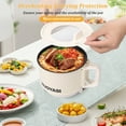 thumbnail image 5 of Keyohome Electric Hot Pot,1.9 Qt Ramen Cooker,Portable Multi-Functional Lazy Pot for Cooking Pasta Egg Soup,450 W Electric Non-Stick Cooker with over-Heating Protection for Dorm,Office,Travel(White), 5 of 10