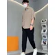 thumbnail image 2 of Conjunto de pantalones de nailon sin logotipo para hombre, camisetas blancas para hombre, conjuntos de pantalones, poliéster negro, holgados, modernos, de dos piezas, elegantes, 2 of 4