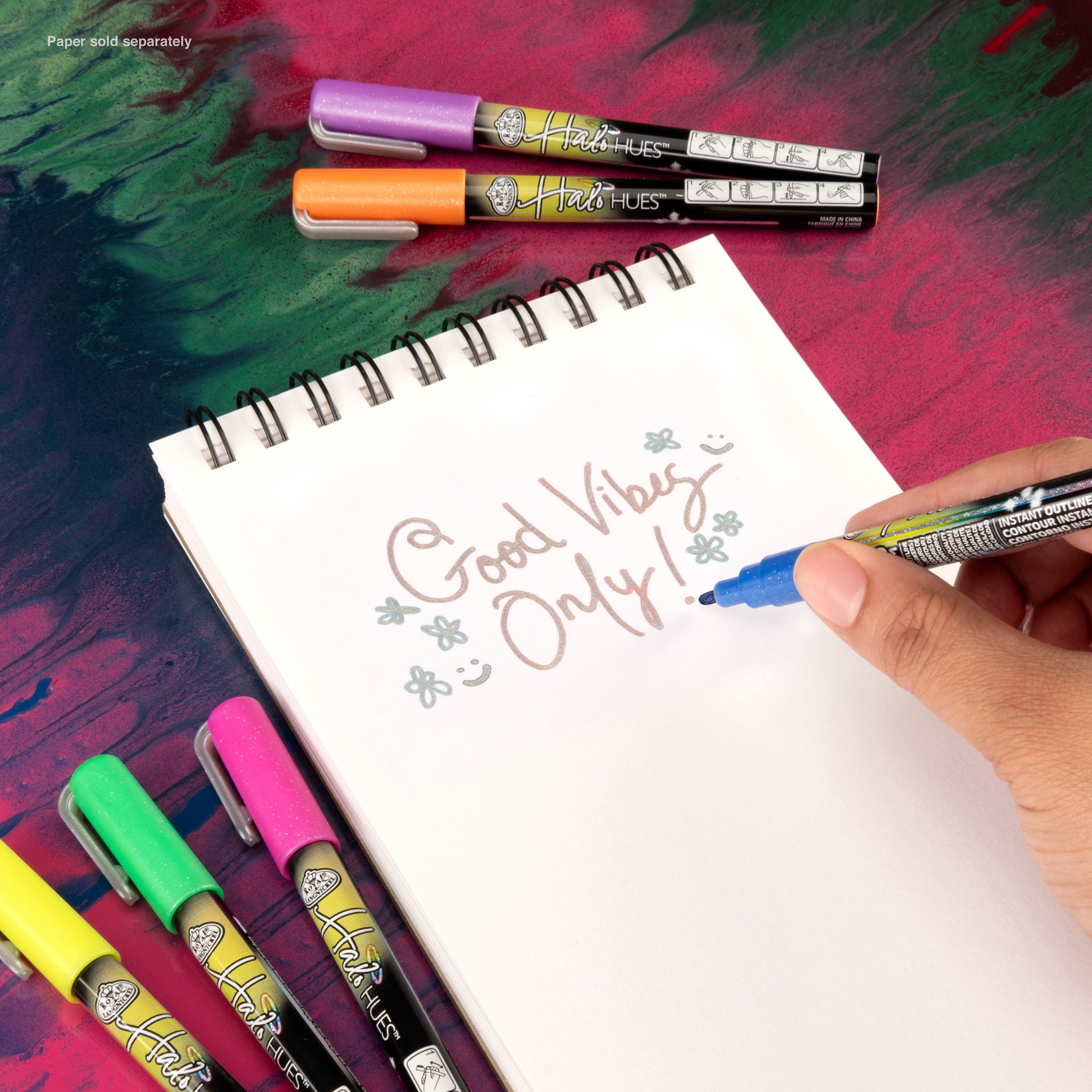 Royal & Langnickel - 6pc 2MM Outline Marker Set, Halo Hues