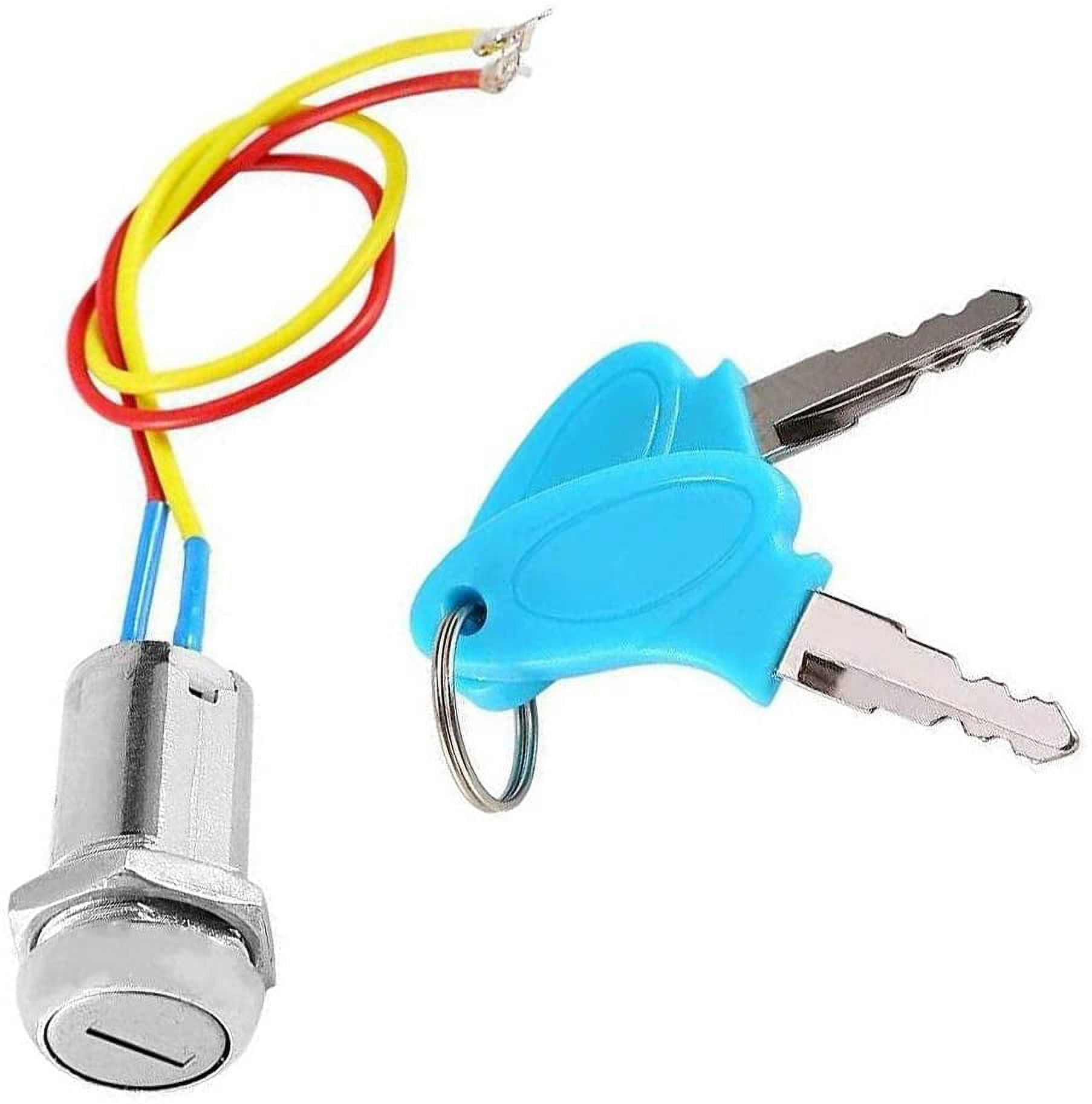 BUZIFU Key Ignition Switch, Universal Motorcycle Parts for Gas Electric Scooter ATV, Moped Kart, Universal 2 Wire Ignition Switch with Locking Keys