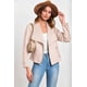 thumbnail image 3 of Chaqueta corta de gamuza sintética para mujer PRETTYGARDEN beige talla M, 3 of 9