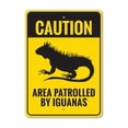 thumbnail image 1 of Señal de precaución con área patrullada por iguanas, animal salvaje, señal de metal para amantes de las iguanas, tamaño: 8 x 12 pulgadas, 1 of 4