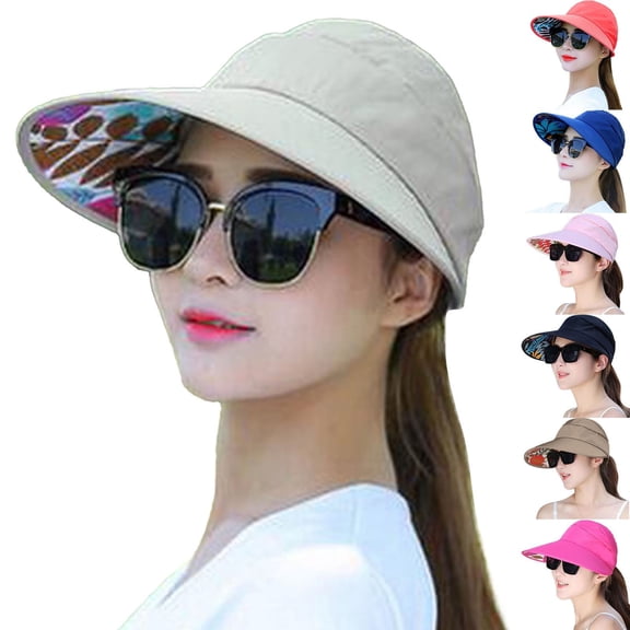 FCLoft Sun Hats For Women's, Spring Summer Fashion Sunshade Hat, Wide Brim UV Protection Packable Beach Large Edge Visor