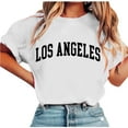 thumbnail image 2 of YHAJDS T Shirts for Women Short Sleeve Round Neck Letter Print Casual Pullover Summer, 2 of 5
