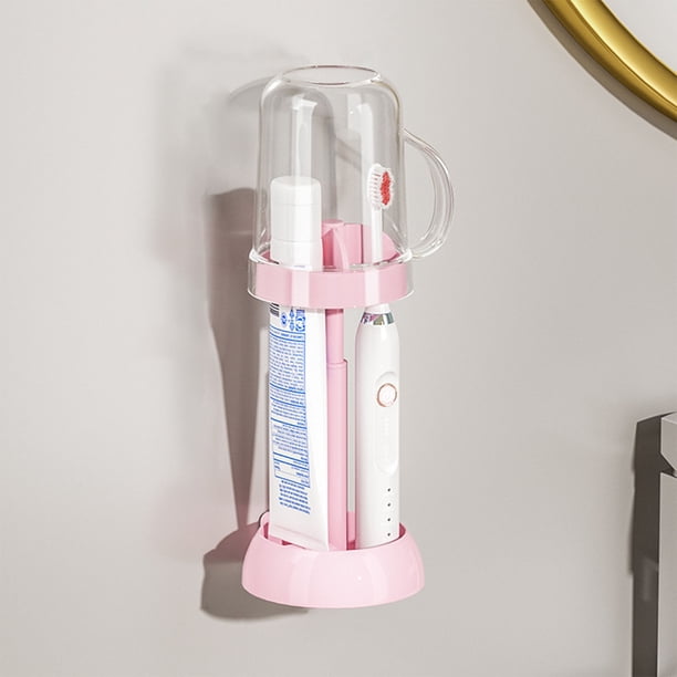 Vaso para Enjuague Bucal, para Colgar En La Pared, con Altura Ajustable, para Cepillos de Dientes, para Dormitorio de Estudiantes, Diseño Ventilado Antibacteriano, Material de Grado Alimenticio, para