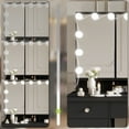 thumbnail image 5 of OXYLIFE Makeup Vanity Desk with Mirror and 3 Color Lights and 9 Drawers for Bedroom, Black, 5 of 6
