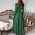 thumbnail image 4 of Bjutir Womens Deep V Neck Long Sleeve Long Dresses Pleated High Waist Slit Club Party Evening Maxi Dress Womens Fall Formal Dresses, 4 of 6