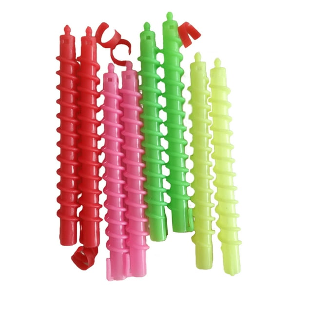 keepw 1 Set Hairdress Long-time Service Esay to Use Random Color Assorted Colors Curlers Heat Insulation Unique Design Hair Rollers 1 solid【18x0.6cm】 3 hollow【15.2x1.2cm】