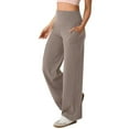 thumbnail image 3 of Kilaqueen High Waisted Yoga Pants for Women Soft Stretchy Leggings for Women Casual Solid Tummy Control Workout Running Pants Wide Leg Palazzo Pants, 3 of 8