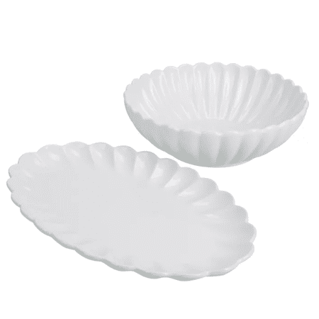Bia Cordon Bleu Porcelain Petal Serving Set, White, 2 Piece