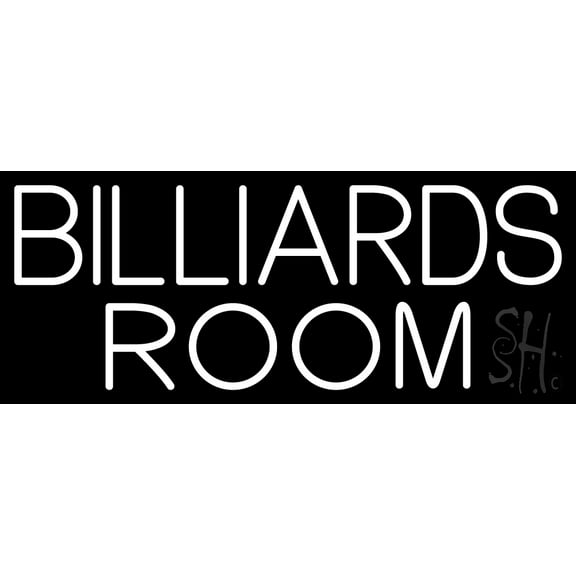 Billiards Room 4 LED Neon Sign 10 x 24 - inches, Black Square Cut Acrylic Backing, with Dimmer - Bright and Premium built indoor LED Neon Sign for wall décor, arcarde, and storefront.