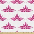 thumbnail image 1 of Floral Fabric by the Yard, Image of Silhouettes of Lotus Flowers in Continuous Pattern on Plain Background, Decorative Upholstery Fabric for Sofas and Home Accents, White Hot Pink by Ambesonne, 1 of 5