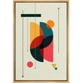thumbnail image 3 of PixonSign Framed Canvas Print Wall Art Abstract Semi Circle Midcentury Art Geometric Shapes Illustrations Modern Art Contemporary Multicolor Ultra for Living Room, Bedroom, Office - 16"x24" Natural, 3 of 5