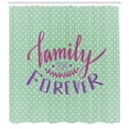 thumbnail image 3 of Ambesonne Retro Shower Curtain, Polka Dots Family Words, 69"Wx70"L, Purple Violet Mint Green, 3 of 3