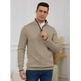 thumbnail image 2 of Pullover Sweaters for Men Quarter-Zip Long Sleeve Solid Casual Knit, 2 of 7