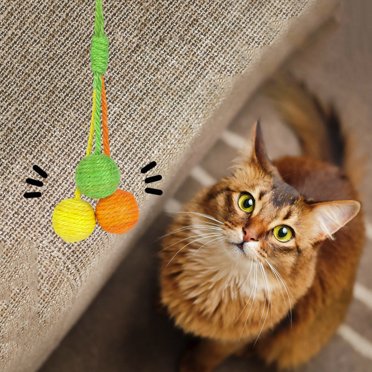 Hanging Interactive Cat Toy: Sisal Rope Ball Self Play Bite