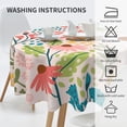 thumbnail image 4 of Daisy Tablecloth Round Table Cloths 60 Inch Wrinkle Resistant Picnic Table Covers Washable Polyester for Holiday Kitchen Party Picnic -Flower, 4 of 6
