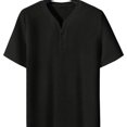 thumbnail image 2 of Mens Henley Shirts Short Sleeve Waffle Casual Tees Summer Athletic Work Gym T Shirts, XL, 2 of 7