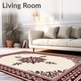 thumbnail image 2 of ODIKA 8'x10' Machine Washable Non-Slip Area Rug, Vintage Snowflake Medallion Holiday with Festive Border Design High Traffic Rug, Brown, 611477, 2 of 7