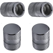 Tire Valve Stem Caps - 4 Pack Anti-Corrosion Premium Anodized Alloy Tyre Air Valve Caps Universal for Car SUV Bike Grey