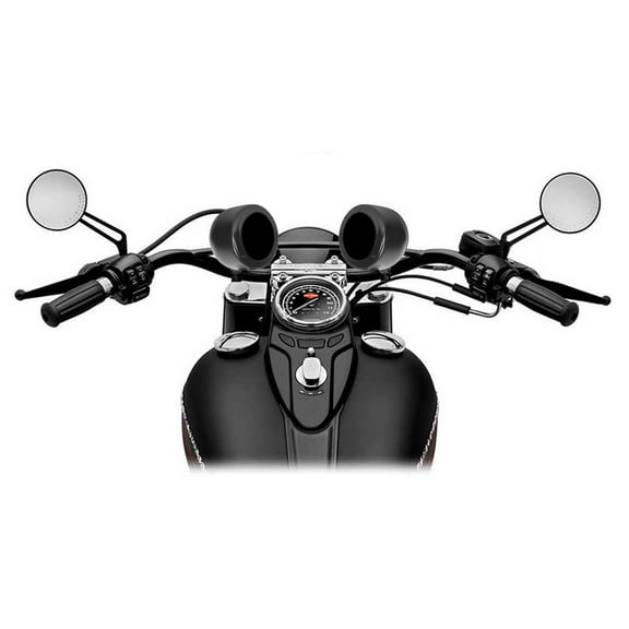 (2) Rockville MAC40B 4" Black Swivel Aluminum Motorcycle Handlebar Speaker Pods