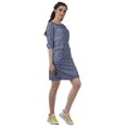 thumbnail image 4 of Moomaya Robes Mini Femmes Coton Slub Robes d'Été Manches 3/4 Robe Droite, 4 of 4