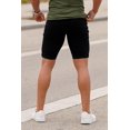 thumbnail image 4 of Pantalones cortos GINGTTO Black Jean para hombre Skinny Casual Denim 34, 4 of 6