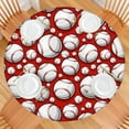 thumbnail image 2 of Red Baseballs Pattern Round Fitted Tablecloth with Elastic Edge,Dining Table Cover Waterproof,Outdoor Round Tablecloth for Camping,Dining,Indoor and Outdoor, 2 of 7