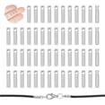 thumbnail image 6 of 40pcs 2 Colors Column Cord Ends Stainless Steel End Caps Tube Leather Cord Ends Golden & Stainless Steel Color Cord Terminators for DIY Necklaces Bracelets Jewelry Making, 6 of 9