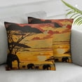 thumbnail image 3 of PRATYUS Throw Pillow Cover Case African Animal Elephants Family Walk Sunset,Soft Pillow Case for Decorative Bedroom/Livingroom/Sofa/Farm House,Couch Pillow Cushion Covers ,Set of 2  White, 3 of 7