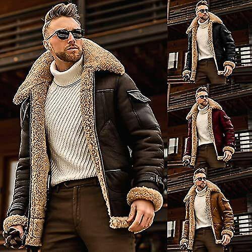 Men's Fashion Flying Leather Jacket, Real Men Padded Jacket