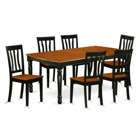 East West Furniture Dover Doan7 Seven Piece Extension Dining Table Set East West Furniture Dover Doan7 Seven Piece Extension Dining Table Set
