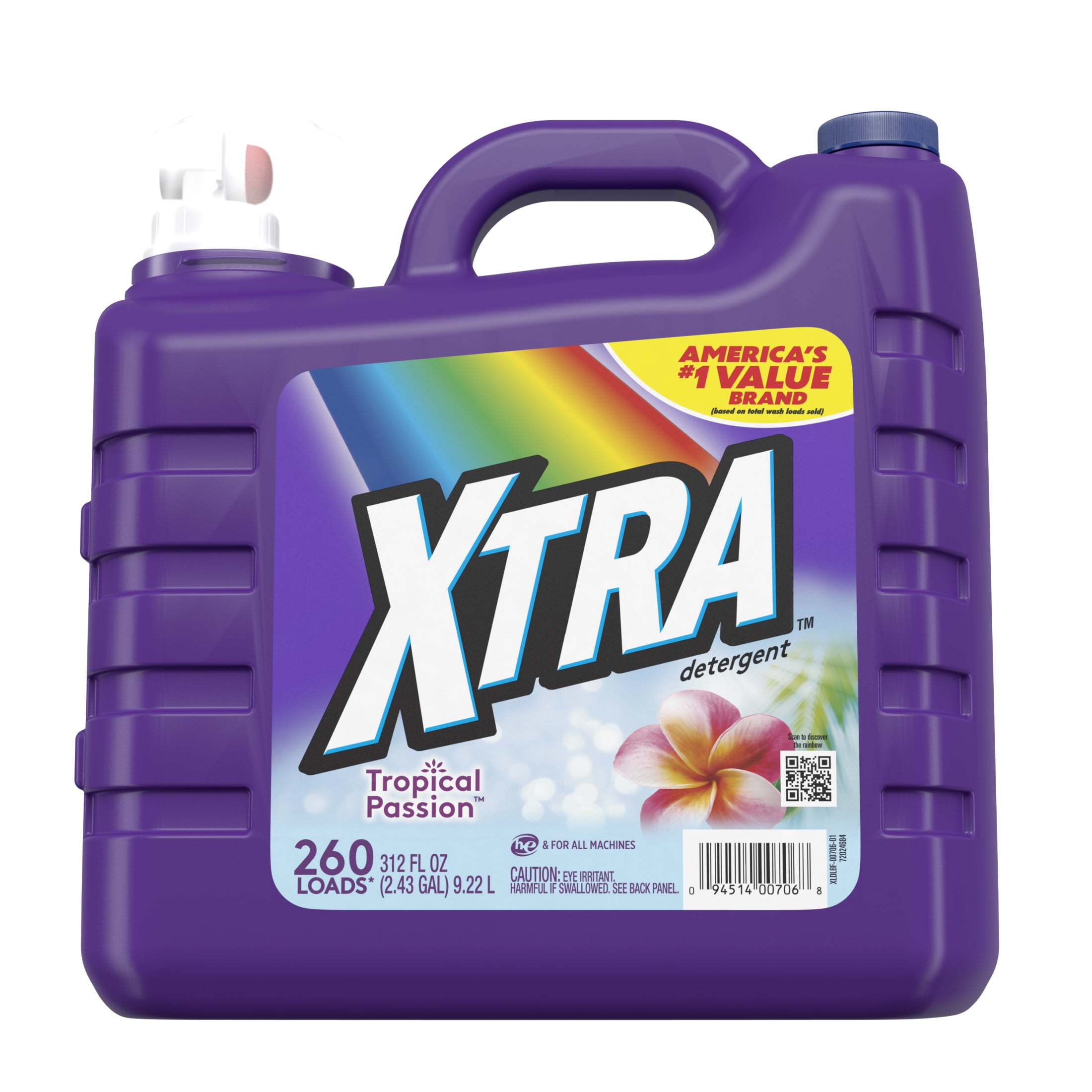 XTRA Tropical Passion Liquid Laundry Detergent, 210 Loads, 283.5