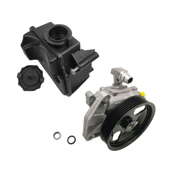 Power Steering Pump with Pulley and Reservoir Kit - Compatible with 2006 - 2011 Mercedes-Benz ML350 3.5L V6 (without Speed Sensitive Steering) 2007 2008 2009 2010