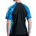 thumbnail image 5 of Aqua Design Mens Short Sleeve Rash Guard Shirt: Surf Swim Rashguard Shirts:Royal Ripple/Black size 4X-Large, 5 of 6