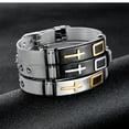 thumbnail image 2 of NICKSUN Men's Stylish Adjustable Bracelet Cross Stainless Steel Mesh Chain Wrist Band Bracelet, 2 of 7